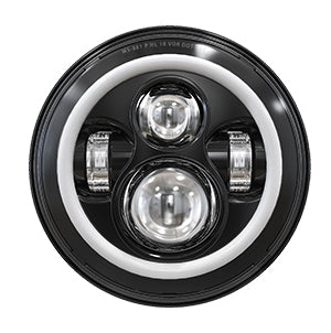 7" Dot Led Headlight For Motorcycles & Jeeps W/Halo Daytime Running Light (10-20215 /  10-20216)